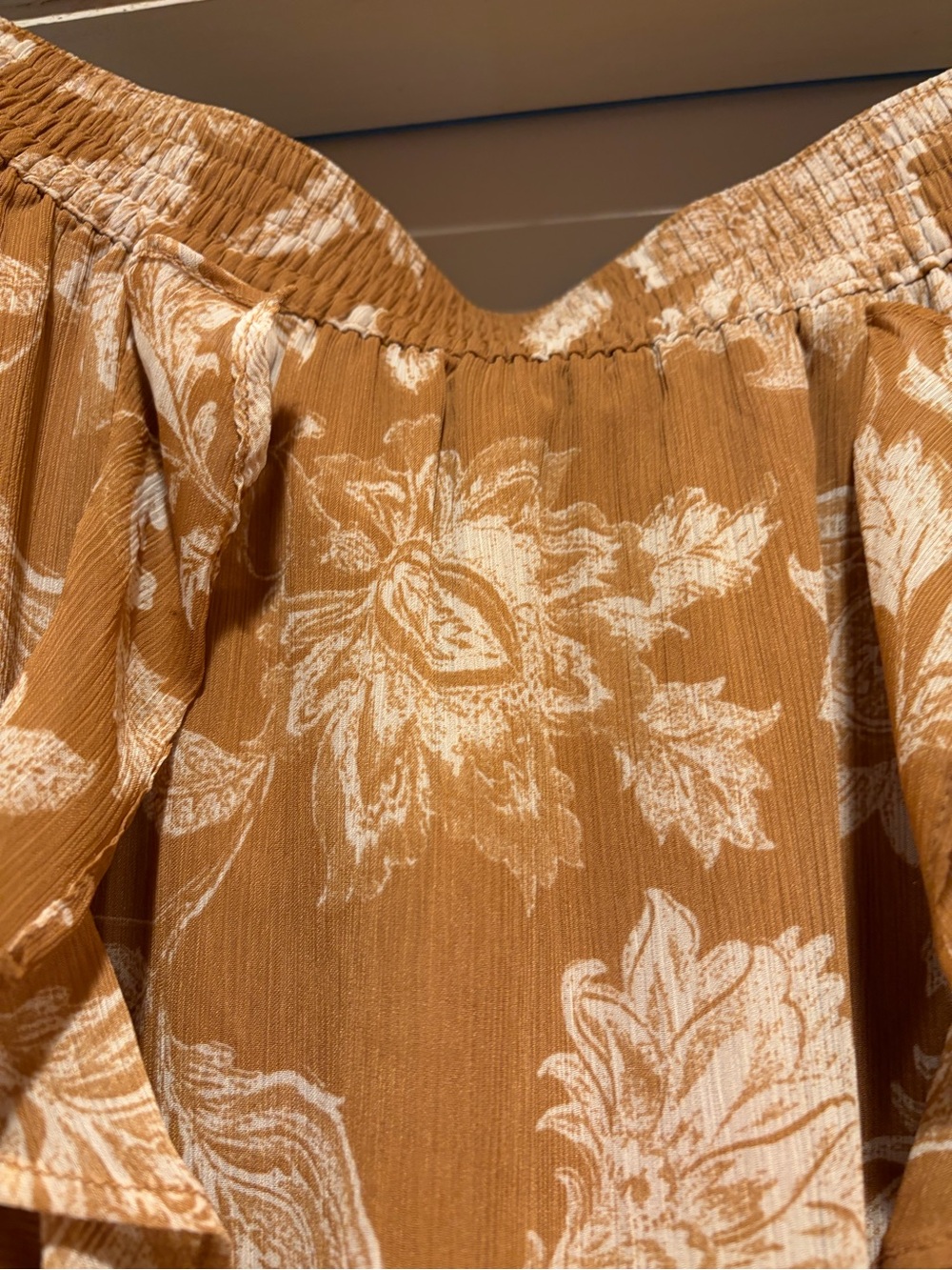 LOFT Mustard Floral Ruffle Midi Skirt - Picture 4 of 5